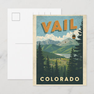 Postal recuerdos del teleférico al aire libre de Vail col
