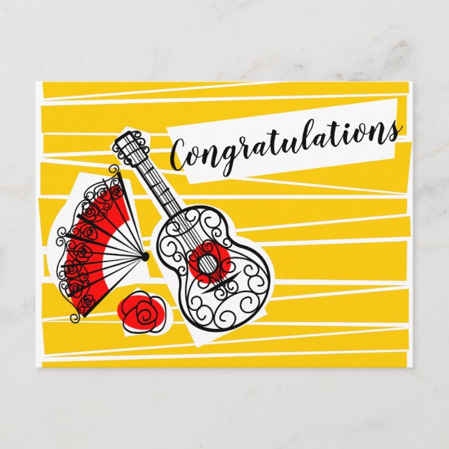 Postal Recuerdos españoles Felicidades paisaje (Anverso)