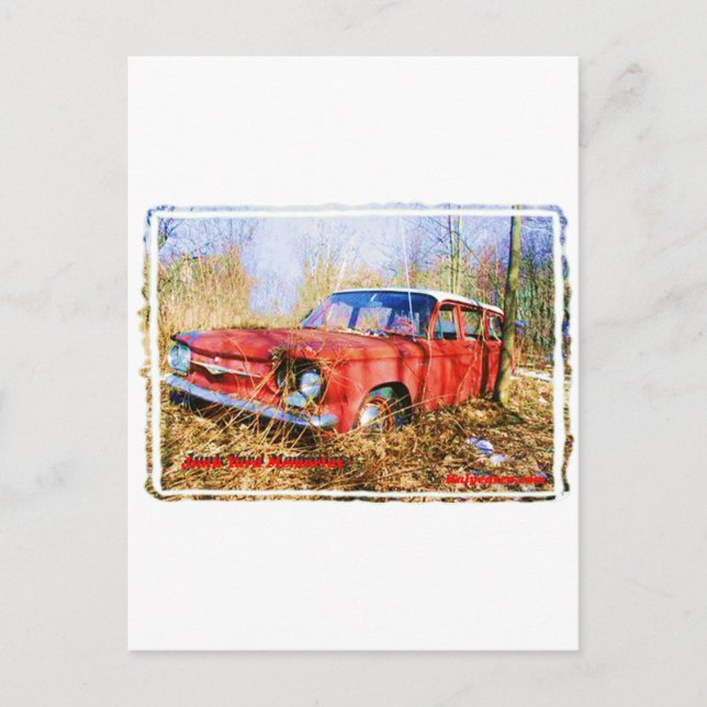 Postal Recuerdos Junk Yard Estación de Red Corvair Wag (Anverso)