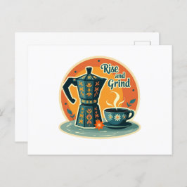 Postal Recuerdos que Percolan: Momentos Vintage de Café