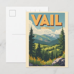 Postal recuerdos vintage de verano al aire libre de Vail 