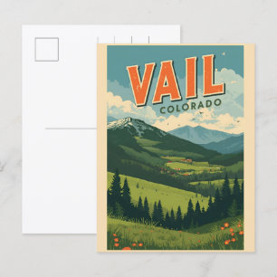 Postal recuerdos vintage de verano al aire libre de Vail
