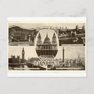 Postal Recuerdos vintage en sepia de lugares emblemáticos