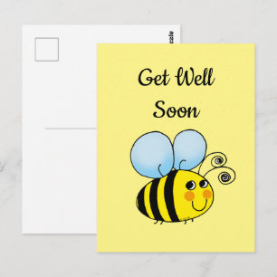 Postal Recupérate pronto (abeja melífera linda)