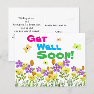 Postal Recupérate pronto con colores 