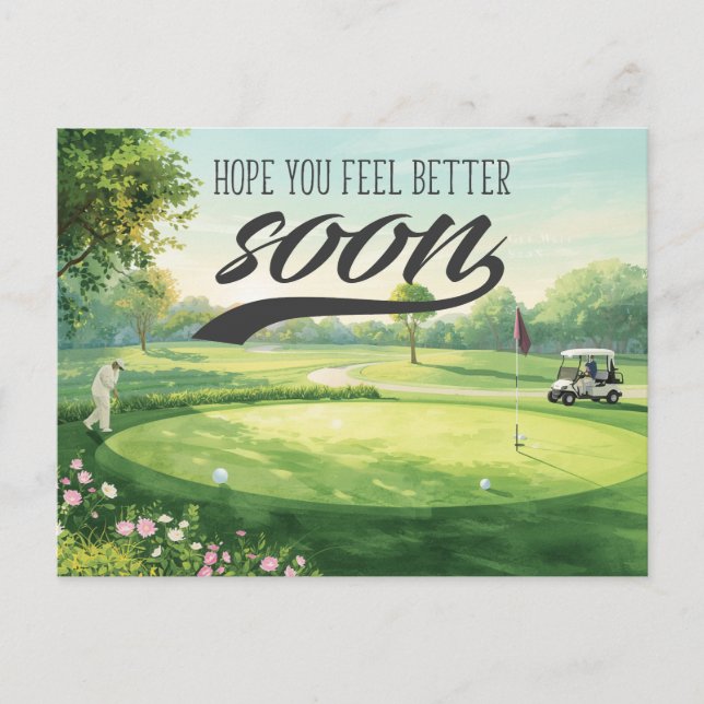 Postal Recupérate pronto golfista (Anverso)