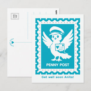 Postal Recupérate Pronto Mascota Personalizada Penny Post