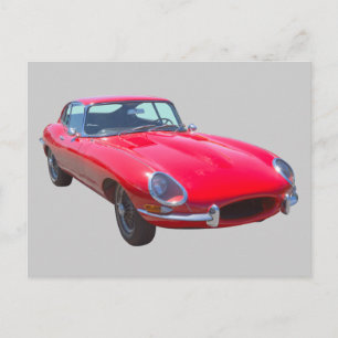 Postal Red 1964 Jaguar XKE Antique Sports Car