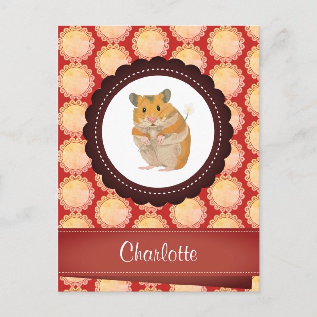 Postal Red Añadir tu nombre Hamster (Anverso)