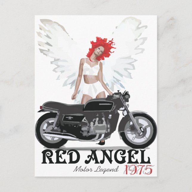 Postal Red Angel Cafe Racer Motor Legend (Anverso)