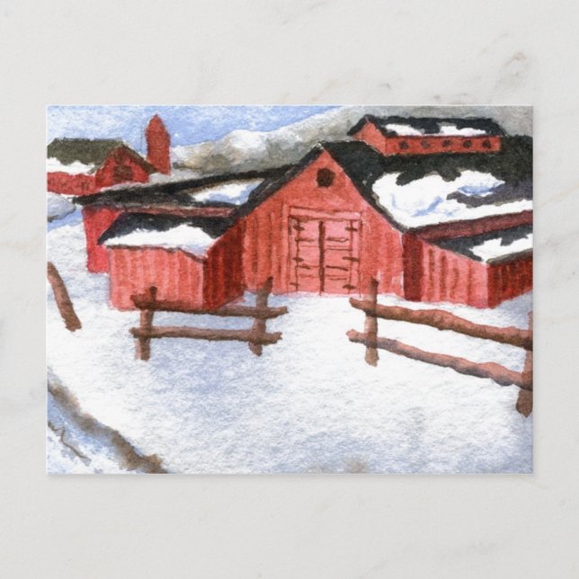 Postal "Red Barn" Country Roads (Anverso)