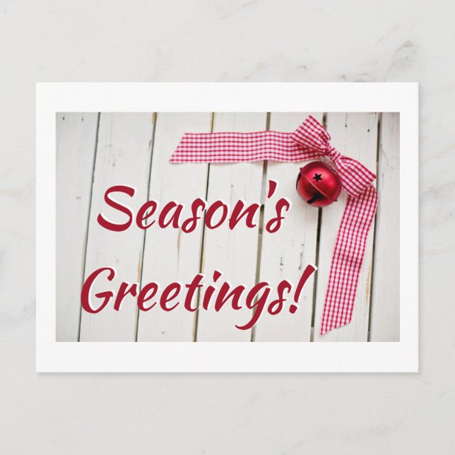 Postal Red Bell Red Gingham Ribbon (Anverso)