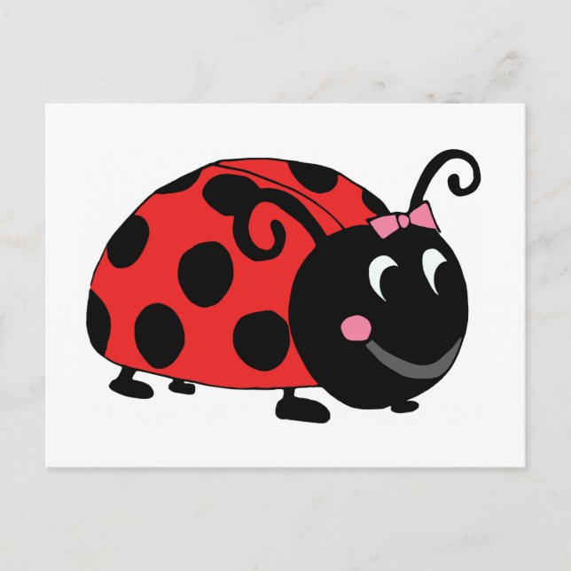 Postal Red Black Ladybug (Anverso)