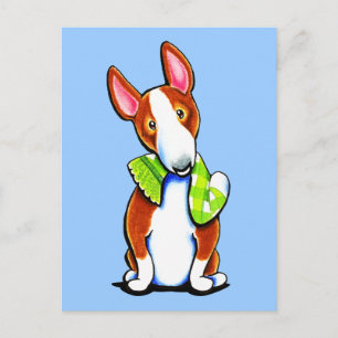 Postal Red Bull Terrier Juguemos