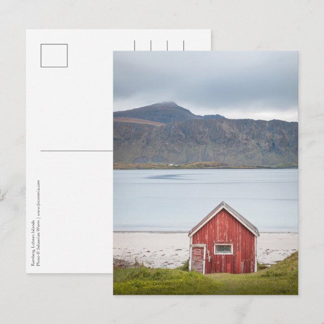Postal Red Cabin Ramberg Lofoten (Anverso / Reverso)