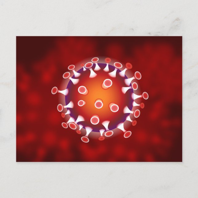 Postal Red Corona Virus Covid Biology (Anverso)