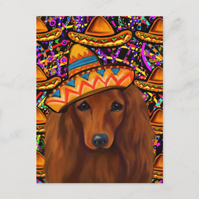 POSTAL RED DACHSHUND (Anverso)