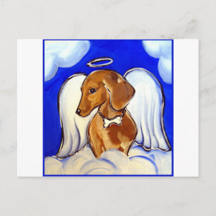 Postal Red Dachshund Angel