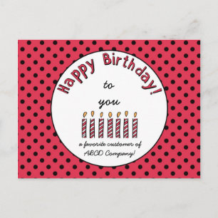 Postal Red de Cupón de Cumpleaños Feliz de Negocios