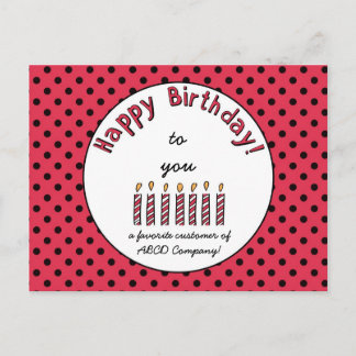Postal Red de Cupón de Cumpleaños Feliz de Negocios