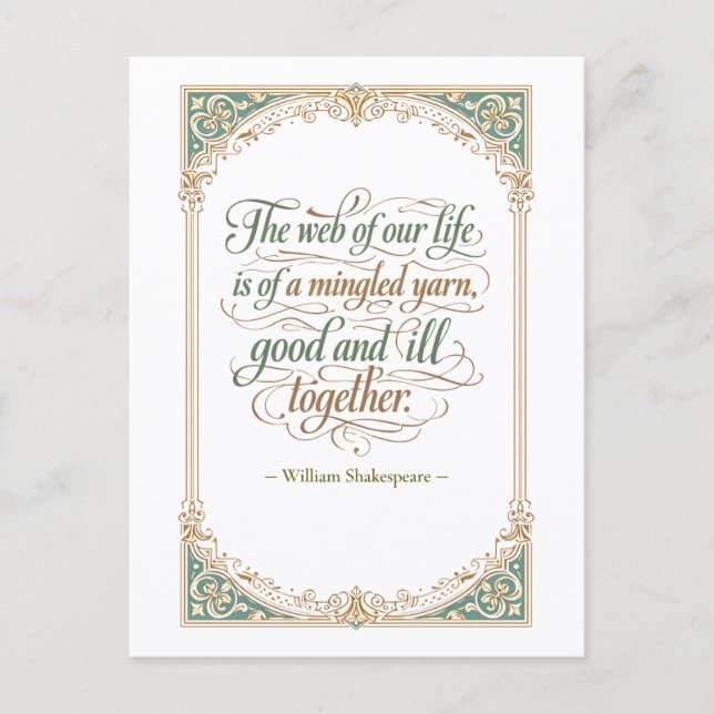 Postal "Red de nuestra vida" Shakespeare (Anverso)