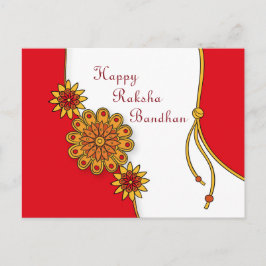 Postal Red Estilizado Feliz Raksha Bandhan
