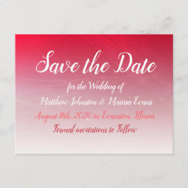 Postal Red Fade Crackle Save the Date Postcard