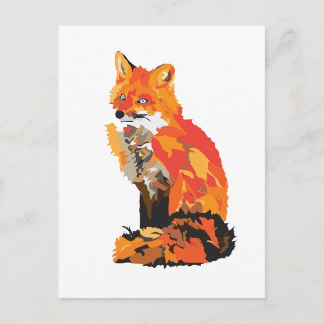 Postal Red Fox Drawing (Anverso)