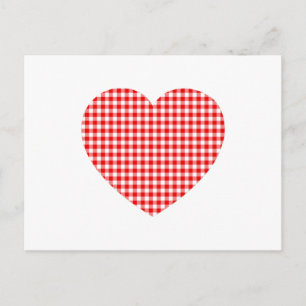 Postal Red Gingham Heart