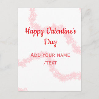 Postal Red glitter lines happy Valentine's day spiral nam