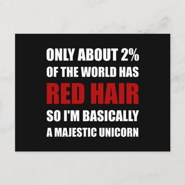 Postal Red Hair Majestic Unicorn (Anverso)