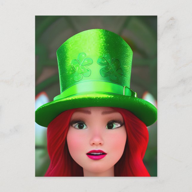 Postal Red Haired St Patricks Woman (Anverso)