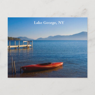 Postal Red Kayak en el lago George, NY