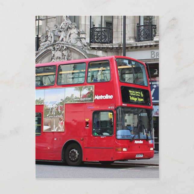 Postal Red London Double Decker Bus, Inglaterra (Anverso)