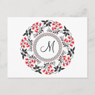 Postal Red May liga anillo Monograma personalizado inicia