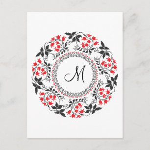 Postal Red May liga anillo Monograma personalizado inicia