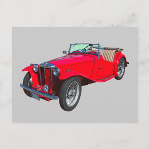 Postal Red MG Coche Deportivo Antiguo Convertible