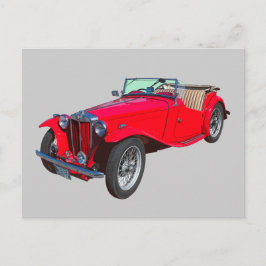 Postal Red MG Coche Deportivo Antiguo Convertible