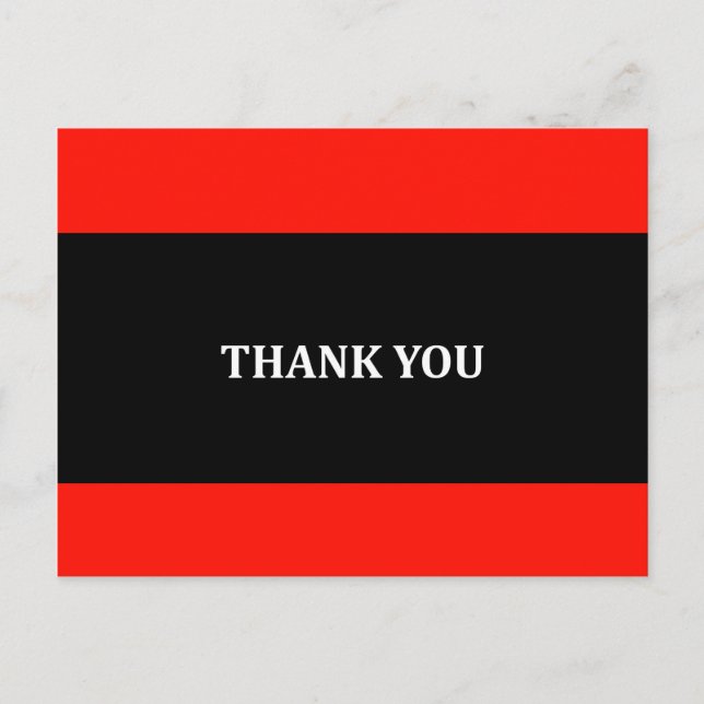 Postal Red, negro y blanco Gracias Postcard (Anverso)
