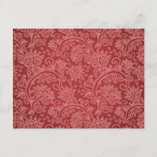 Postal Red Paisley Damask Designer Floral Classic
