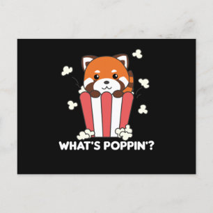 Postal Red Panda Popcorn Whats Poppin Funny