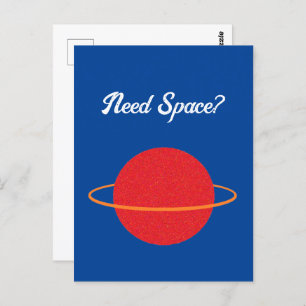 Postal Red Retro Planet Classic Sci Fi Space Personalizad