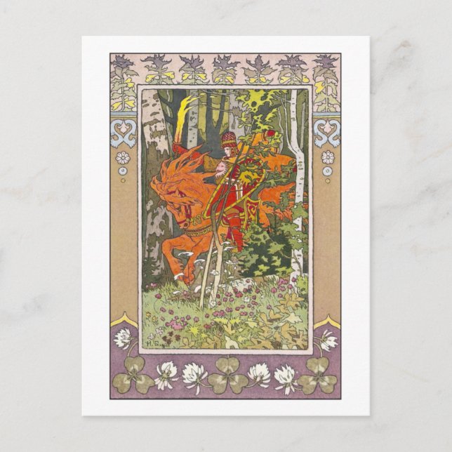 Postal Red Rider de Ivan Bilibin (Anverso)