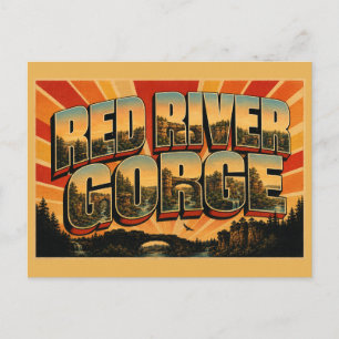 Postal Red River Gorge KY Arte de Viaje Vintage