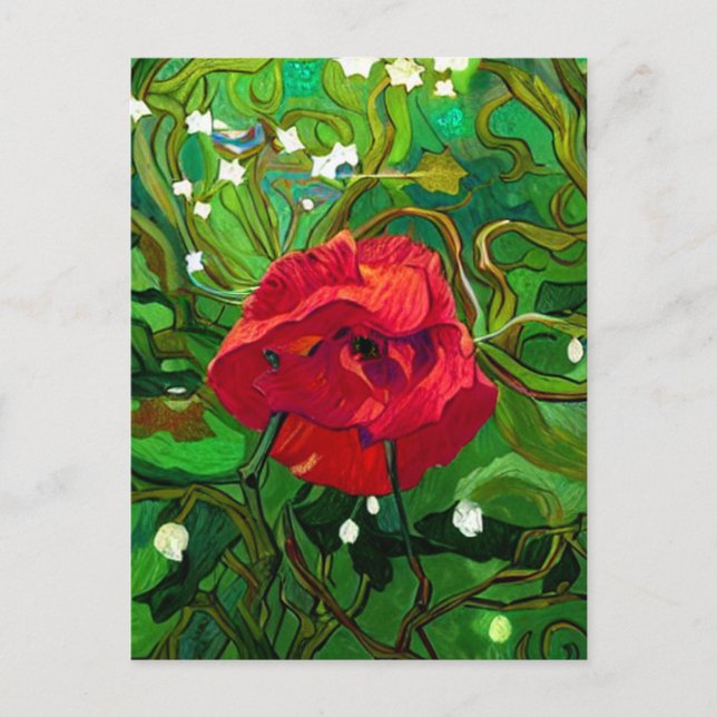 POSTAL RED ROSE ART (Anverso)