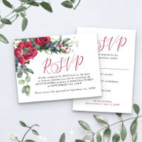 Red Rose Elegant Quinceanera Predireccionado RSVP