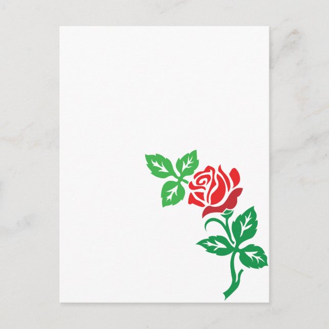Postal Red Rose Flower Design – Classic Floral Beauty (Anverso)