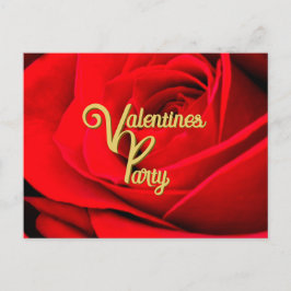 Postal Red Rose Valentines Party Postcard