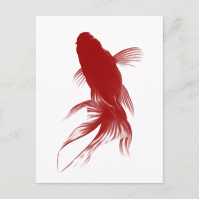 Postal Red Ryukin Goldfish (Anverso)