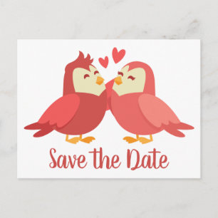 Postal Red Save the Date Boda Personalizado Bride Groom